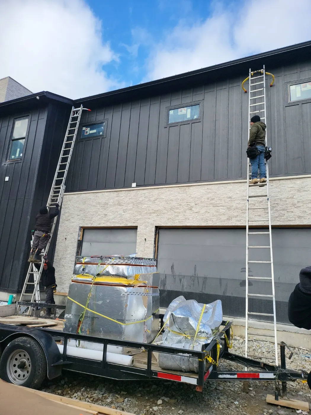 Storm damage documentation on a Britton Falls commercial building